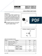 2N2218-2N2219 2N2221-2N2222: High-Speed Switches