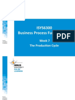 ISYS6300 Business Process Fundamental: Week 7 The Production Cycle