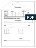 Arid Agriculture University, Rawalpindi: Mid Exam / Spring 2021 (Paper Duration 12 Hours) To Be Filled by Teacher