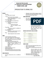 Introduction To Urinalysis: Student Notes: Aubf