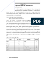 Chapter Two Units of Measurements and Theory of Errors