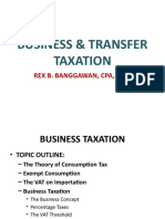 Business & Transfer Taxation: Rex B. Banggawan, Cpa, Mba