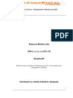 PTPF - Planejamento Tributário - Relatório Conclusivo