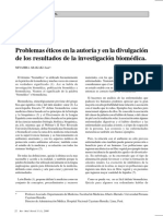 Problemas Éticos en La Autoría y en La Divulgación de Los Resultados de La Investigación Biomédica