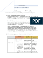 HUMGEN Worksheet On Cellular Reproduction