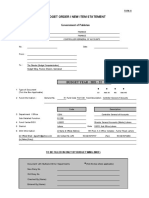 Budget Order / New Item Statement: Government of Pakistan