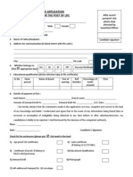 Format of Application Application For The Post of LDC: Affix Recent Passport Size Photo Duly Attested by Gazetted Officer