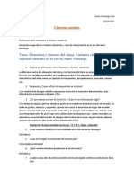 Elementos y Factores Del Clima Variantes Climáticas y Regiones Naturales de La Isla de Santo Domingo