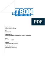 Reporte Que Indique Los Métodos de Valor de Transacción