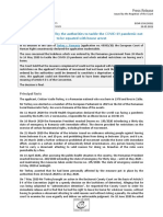 Decision Terhes v. Romania - Lockdown Ordered by The Authorities To Tackle The COVID-19 Pandemic Could Not Be Equated With House Arrest