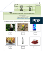 Evaluación 2 Sumativa de Ciencias 1°básico 20 Mayo