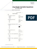 Topic 1: Solving Single Variable Equations: (DR - Jang WS)