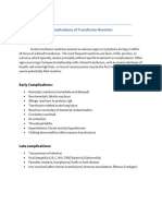 Complications of Blood Transfusions