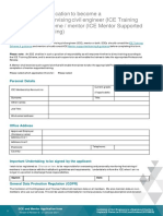 Application To Become A Supervising Civil Engineer (ICE Training Scheme / Mentor (ICE Mentor Supported Training)