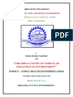 The Impact Study of Vehicular Pollution On Environment: Institute of Civil and Rural Engineering