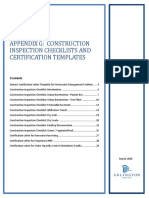 Appendix G Construction Inspection Checklists and Asbuilt Certifications