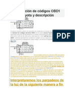 Extracción de Códigos OBD1 Toyota y Descripción