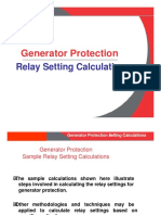 Generator Protection: Relay Setting Calculations