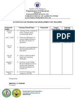 Action Plan On Training and Development For Teachers