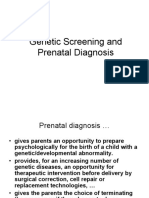 Genetic Screening and Prenatal Diagnosis 