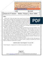 Examen corrigé français al 2as (2018-1) Trimestre 3 ختبار الفصل الثالث في اللغة الفرنسية