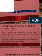 Ethics in Communicati ON