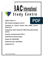 CSD RQF Artificial Intelligence: Prepared by Ehsanul Hoque