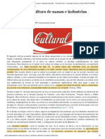 Globalización, Cultura de Masas e Industrias Culturales. - Revista El Topo - Sociología Cultural y Urbana ISSN - 0719-3335