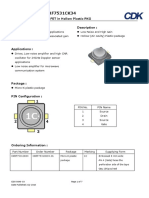 Data Sheet: Ckrf7531Ck34: 24Ghz Super Low Noise Fet in Hollow Plastic PKG Features Description