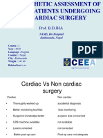 Preanesthetic Assessment of Cardiac Patients Und