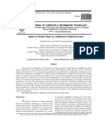 Impact of Mobile Phone On Childhood in Pakistani Society: Journal of Computer & Information Technology