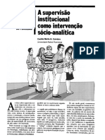 A Supervisão Institucional Como Intervenção Sócio Analítica