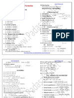 10 Standard - Maths Formulas: Sets and Functions Sequences and Series