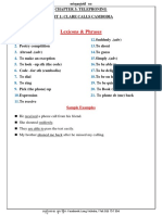 Lexicons & Phrases: Chapter 3: Telephoning Unit 1