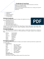 Classification of Crude Drugs