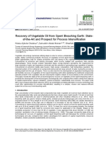 Recovery of Vegetable Oil From Spent Bleaching Earth