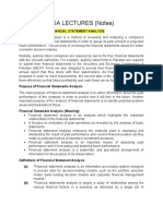 Fsa Lectures (Notes) : Introduction To Financial Statement Analysis