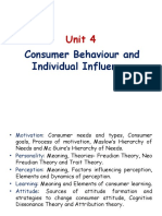 Consumer Behaviour and Individual Influences: Unit 4