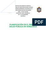 Planificación en El Área de Salud Pública de Venezuela