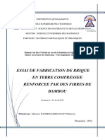 Essai de Fabrication de Brique en Terre Compressée Renforcée Par Des Fibres de Bambou RANDRIANARISOANASY Nehemson 2014