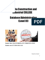 Chencha Construction and Industrial COLLEGE Database Administration (Level III)