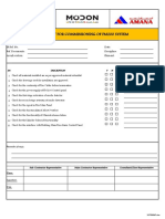 Check List For Commissioning of Fm200 System: IR Ref. No.: Date: Ref. Documents: Discipline: Area/Location: Element