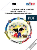 Oral Communication in Context: Quarter 2 - Module 1: Types of Communicative Strategy