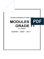 Modules in Grade 11: Schools Division of Pasay City