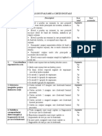 Criterii de Evaluare Descriptori Scor Total Scor Acumulat