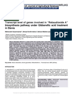 Transcript Level of Genes Involved in "Rebaudioside A" Biosynthesis Pathway Under Gibberellic Acid Treatment in Stevia