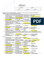 MAPEH10 Third Quarter Exam With Answers