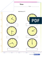 Time Hours Minutes Past Worksheet