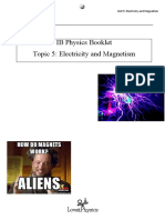 IB Physics Booklet Topic 5: Electricity and Magnetism: NAME