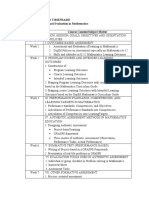 Course Outline and Timeframe Secmath 23: Assessment and Evaluation in Mathematics Timeframe Course Content/Subject Matter